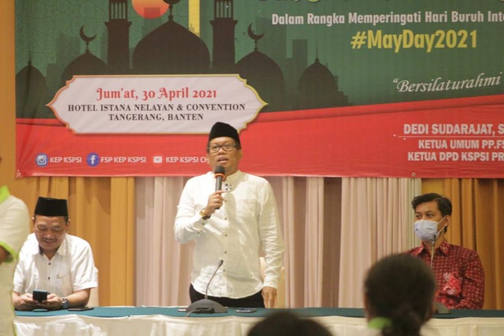 Peringati Hari May day 2021, Keluarga Besar DPD KSPSI Banten & PP.FSP.KEP K-SPSI Santuni Yatim