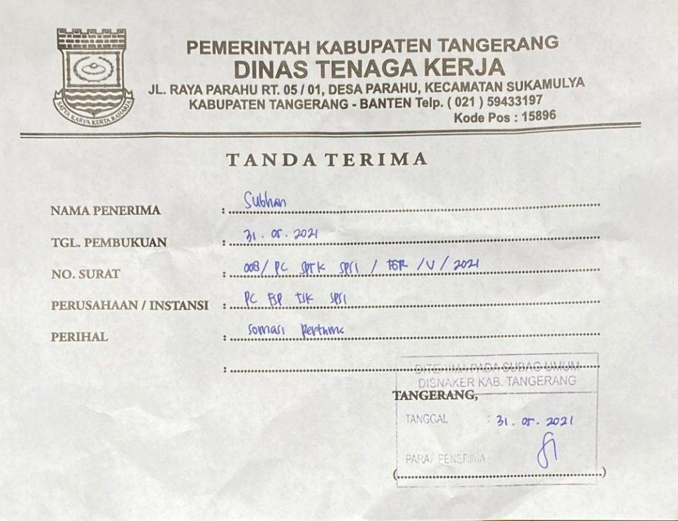Dugaan Praktik Maladmistrasi Dilakukan PLT. Kadisnaker Kabupaten Tangerang Berbuntut Panjang